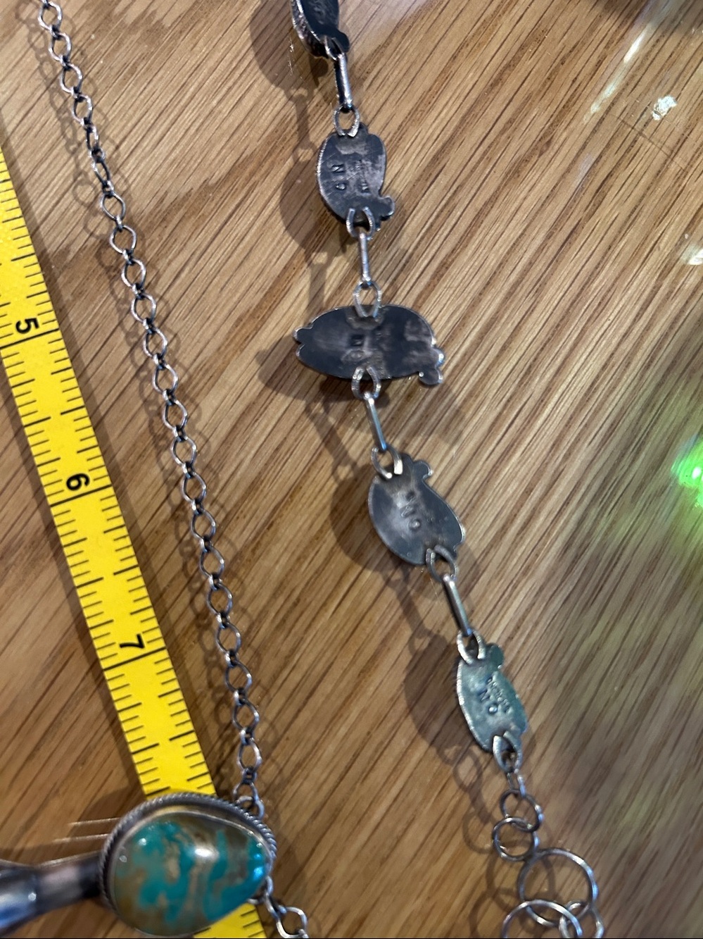 Old pawn turquoise necklace and bracelet - Picture 6 of 8